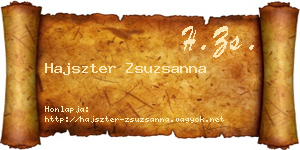 Hajszter Zsuzsanna névjegykártya